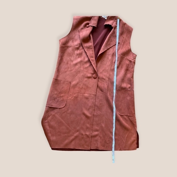 Solitaire Anthro Long Vest Size XL Burnt Orange Autumn - Picture 3 of 5